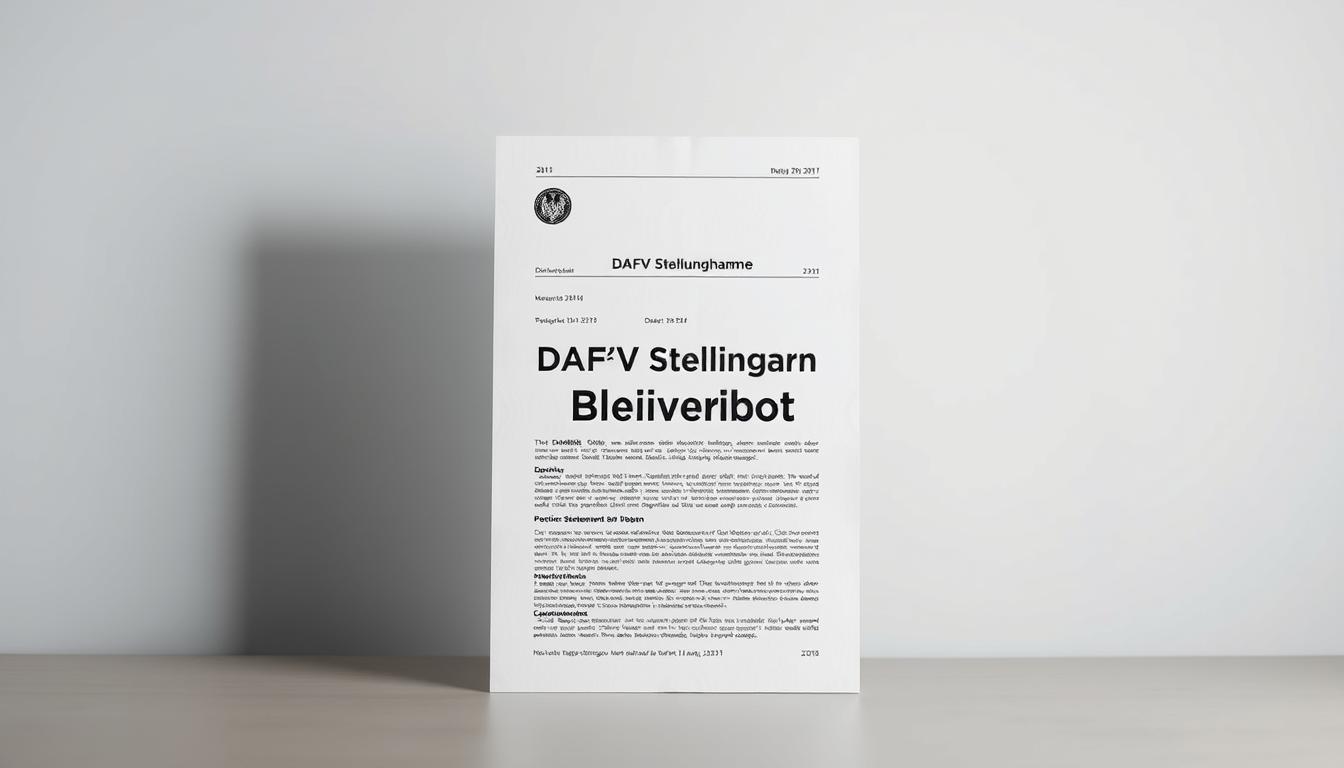 DAFV Stellungnahme Bleiverbot