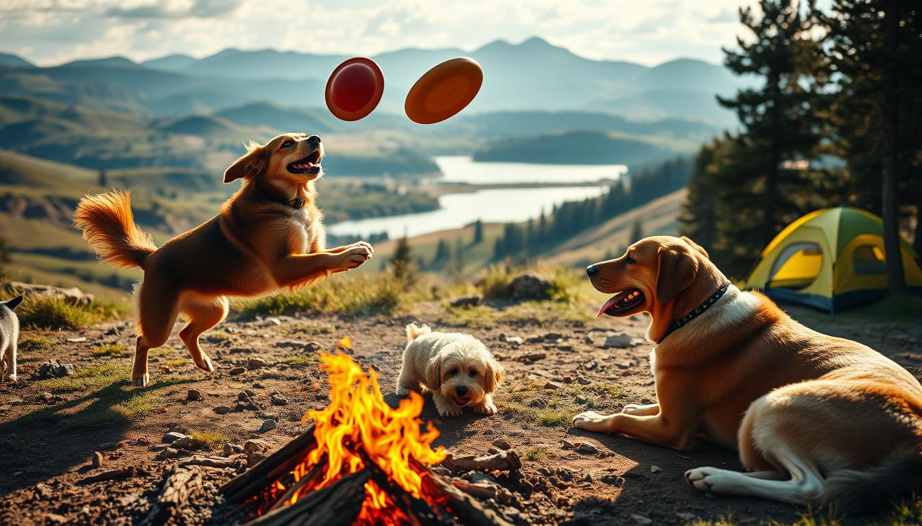 Hundeaktivitäten beim Camping
